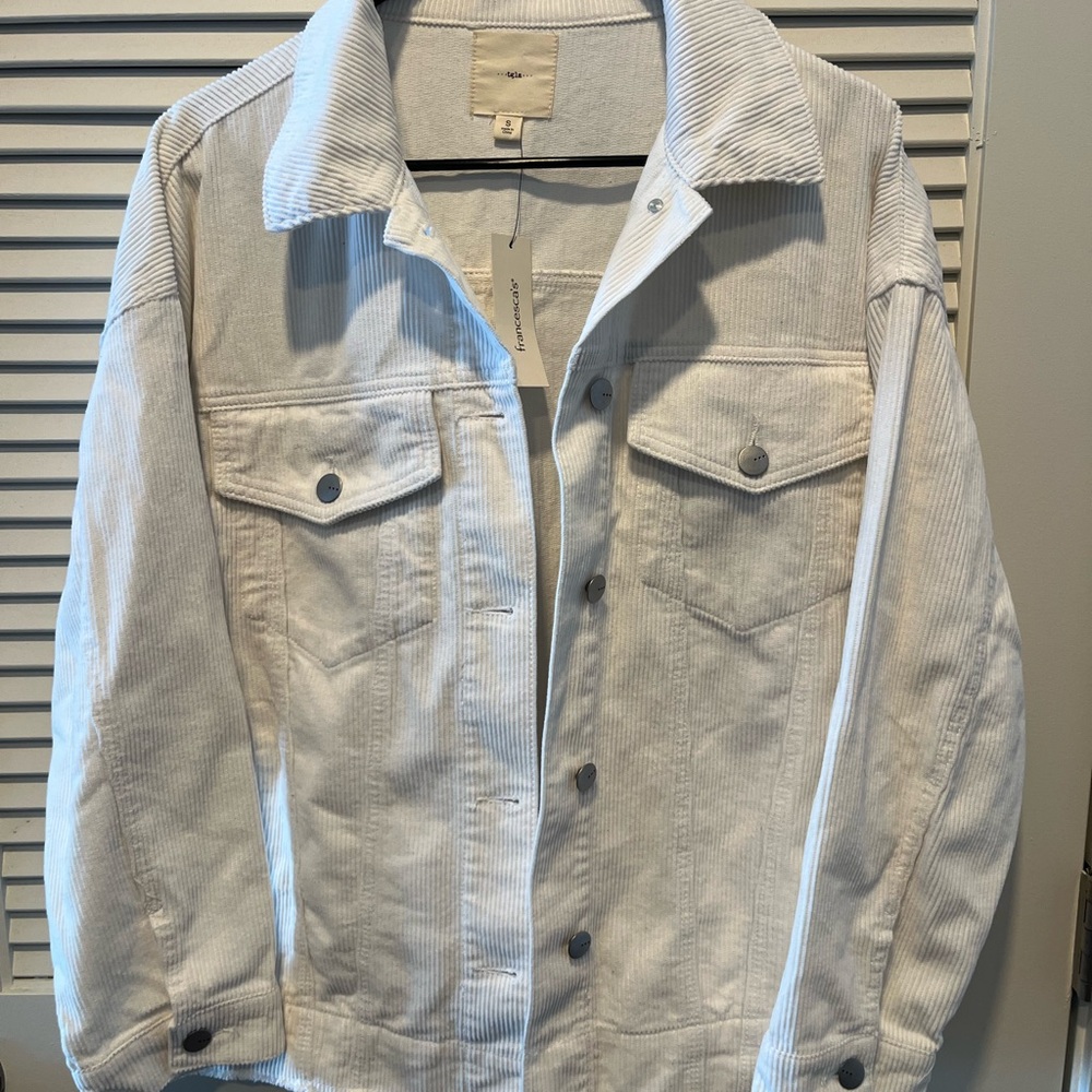 NWT Francesca's Collections White Corduroy Jacket